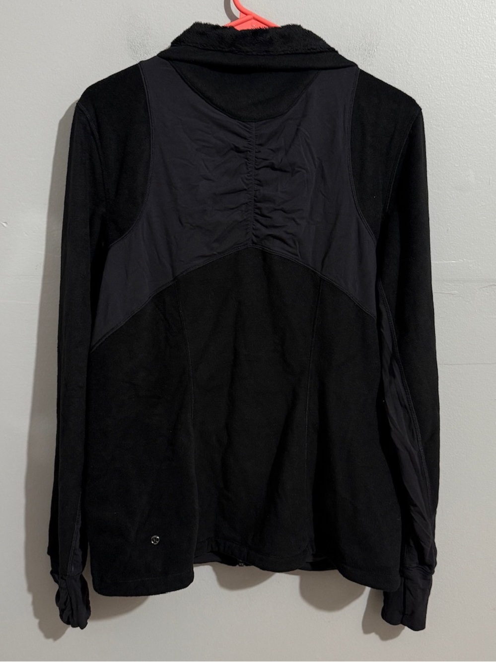Lululemon Jacket Womens 12 Black Full Zip Fleece Lined Collar Running Athletic - Picture 2 of 12